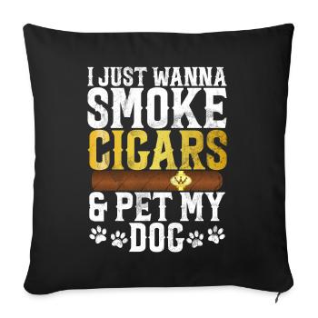 Fumeur de cigares - Coussin et housse de 45 x 45 cm - noir - Devant