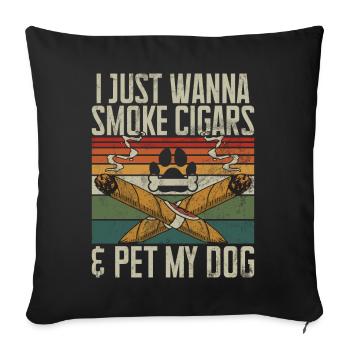 Fumeur de cigares - Coussin et housse de 45 x 45 cm - noir - Devant