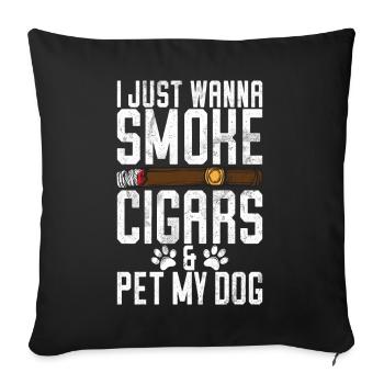 Fumeur de cigares - Coussin et housse de 45 x 45 cm - noir - Devant