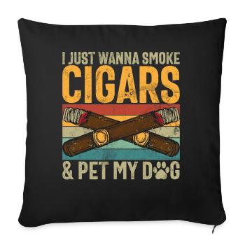 Cigar Smoker - Sofa pillow with filling 45cm x 45cm - black - Front