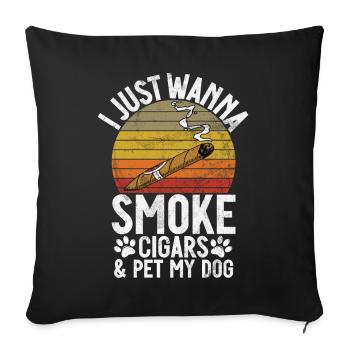 Fumeur de cigares - Coussin et housse de 45 x 45 cm - noir - Devant
