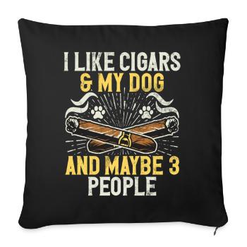 Fumeur de cigares - Coussin et housse de 45 x 45 cm - noir - Devant