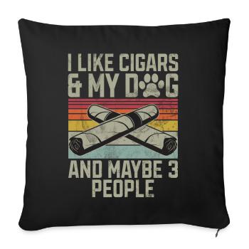 Fumeur de cigares - Coussin et housse de 45 x 45 cm - noir - Devant