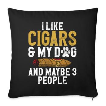 Fumeur de cigares - Coussin et housse de 45 x 45 cm - noir - Devant