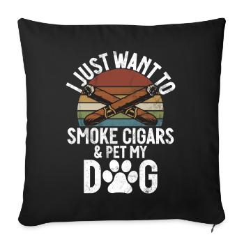 Fumeur de cigares - Coussin et housse de 45 x 45 cm - noir - Devant