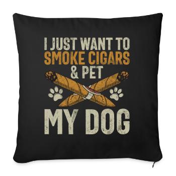 Fumeur de cigares - Coussin et housse de 45 x 45 cm - noir - Devant