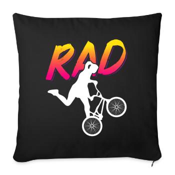 BMX Rider Girl Bike Bike Stunt Racing Kids - Sofa pillow with filling 45cm x 45cm - black - Front
