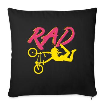BMX Rider Fille Vélo Vélo Stunt Racing Enfants - Coussin et housse de 45 x 45 cm - noir - Devant