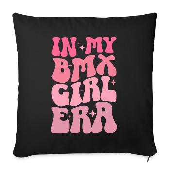 BMX Rider Fille Vélo Vélo Stunt Racing Enfants - Coussin et housse de 45 x 45 cm - noir - Devant