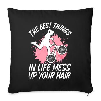 BMX Rider Fille Vélo Vélo Stunt Racing Enfants - Coussin et housse de 45 x 45 cm - noir - Devant