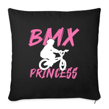 BMX Rider Fille Vélo Vélo Stunt Racing Enfants - Coussin et housse de 45 x 45 cm - noir - Devant