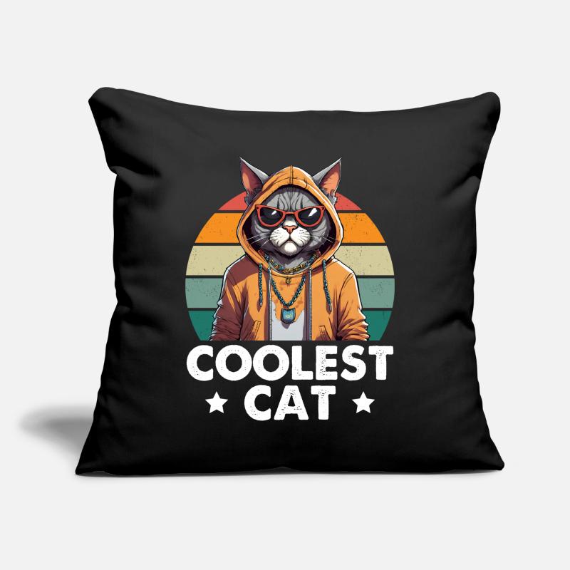 Le chat le plus cool Coussin et housse de 45 x 45 cm