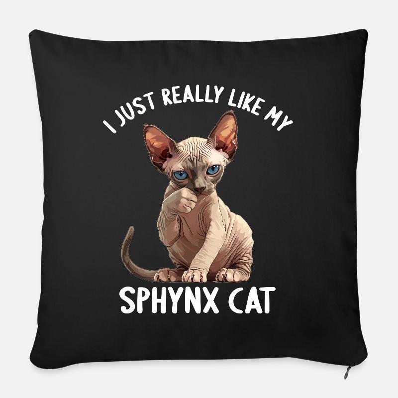 Sphynx Kätzchen Sphynx Katze - Sofakissen mit Füllung 45 x 45 cm - Schwarz