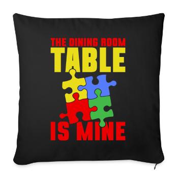 Puzzle Pièce Puzzle Amateur de Puzzle - Coussin et housse de 45 x 45 cm - noir - Devant