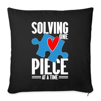 Puzzle Pièce Puzzle Amateur de Puzzle - Coussin et housse de 45 x 45 cm - noir - Devant