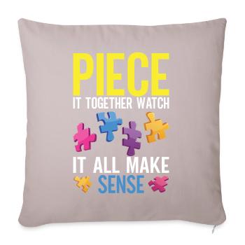 Puzzle Pièce Puzzle Amateur de Puzzle - Coussin et housse de 45 x 45 cm - taupe clair - Devant