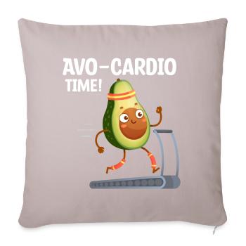 Avo-Cardio Funny Pun Workout Avocado - Sofa pillow with filling 45cm x 45cm - light taupe - Front