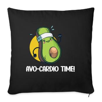 Avo-Cardio Lustiges Wortspiel Training Avocado - Sofakissen mit Füllung 45 x 45 cm - Schwarz - Vorne