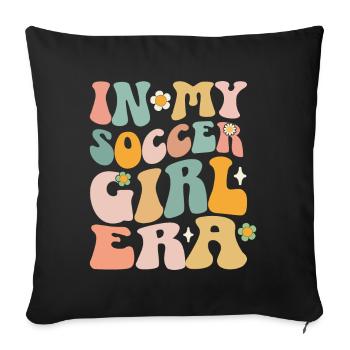 Soccer Girl Teen Soccer Lover Player - Sofa pillow with filling 45cm x 45cm - black - Front