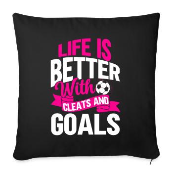 Soccer Girl Teen Soccer Lover Player - Sofa pillow with filling 45cm x 45cm - black - Front