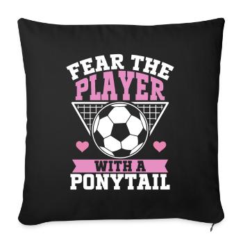 Soccer Girl Teen Soccer Lover Player - Sofa pillow with filling 45cm x 45cm - black - Front