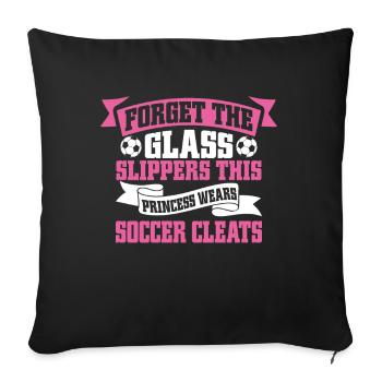 Soccer Girl Teen Soccer Lover Player - Sofa pillow with filling 45cm x 45cm - black - Front