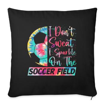 Soccer Girl Teen Soccer Lover Player - Sofa pillow with filling 45cm x 45cm - black - Front