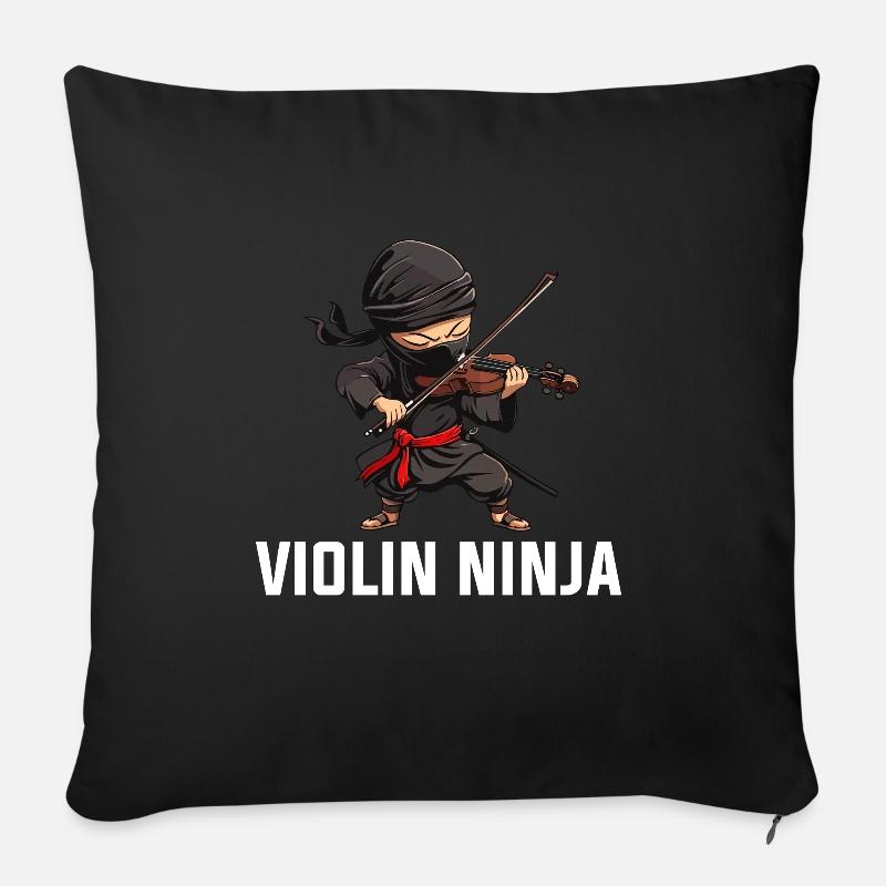 Violin Ninja instrument Violin - Sofakissen mit Füllung 45 x 45 cm - Schwarz