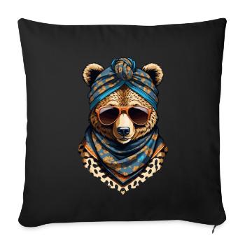 Funny Mama Bear Mother Bear Bear Lover - Sofa pillow with filling 45cm x 45cm - black - Front
