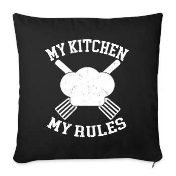 Kitchen Cooking Lover Culinary Chef - Sofa pillow with filling 45cm x 45cm - black - Front