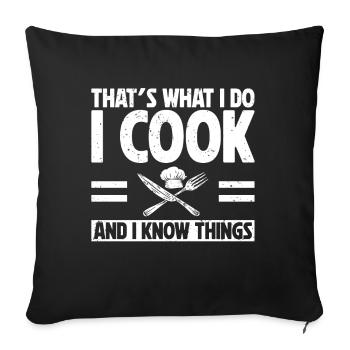 Kitchen Cooking Lover Culinary Chef - Sofa pillow with filling 45cm x 45cm - black - Front