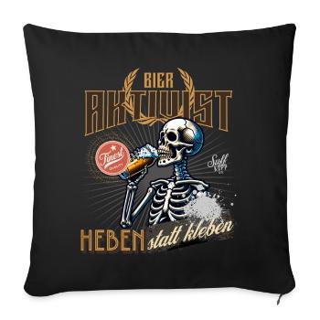 Bier Aktivist - Sofakissen mit Füllung 45 x 45 cm - Schwarz - Vorne