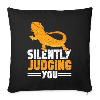 Bärde Drachenliebhaber Pogona Reptile Eidechse - Sofakissen mit Füllung 45 x 45 cm - Schwarz - Vorne