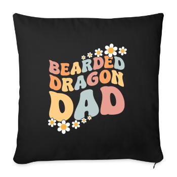 Bärde Drachenliebhaber Pogona Reptile Eidechse - Sofakissen mit Füllung 45 x 45 cm - Schwarz - Vorne