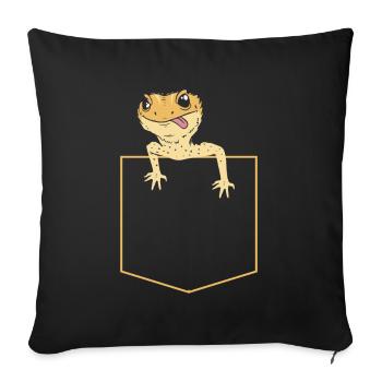 Bärde Drachenliebhaber Pogona Reptile Eidechse - Sofakissen mit Füllung 45 x 45 cm - Schwarz - Vorne
