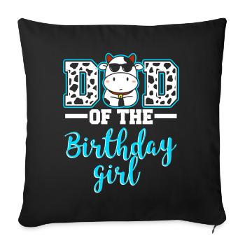 Dad Cowboy Birthday Family Matching Party - Sofa pillow with filling 45cm x 45cm - black - Front