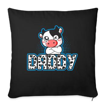 Dad Cowboy Birthday Family Matching Party - Sofa pillow with filling 45cm x 45cm - black - Front