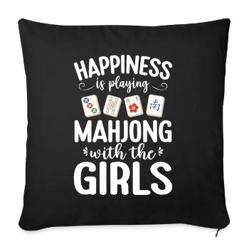 Mahjong Mah Jong Chinesisches Spiel Mah Jongg - Sofakissen mit Füllung 45 x 45 cm - Schwarz - Vorne