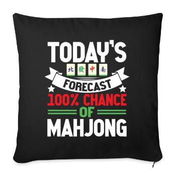 Mahjong Mah Jong Chinesisches Spiel Mah Jongg - Sofakissen mit Füllung 45 x 45 cm - Schwarz - Vorne