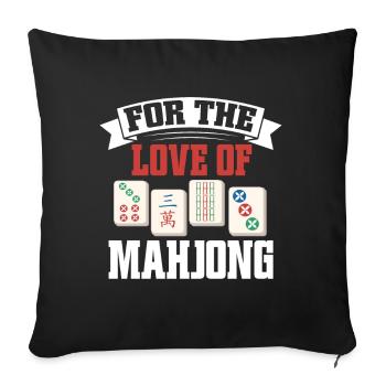 Mahjong Mah Jong Chinesisches Spiel Mah Jongg - Sofakissen mit Füllung 45 x 45 cm - Schwarz - Vorne