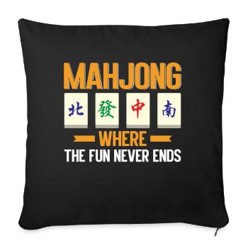 Mahjong Mah Jong Chinesisches Spiel Mah Jongg - Sofakissen mit Füllung 45 x 45 cm - Schwarz - Vorne