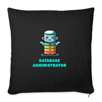 base de données administrer profession emploi carrière - Coussin et housse de 45 x 45 cm - noir - Devant