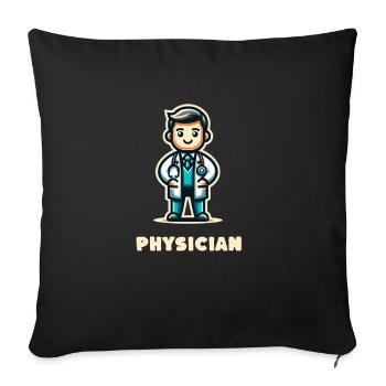 physician profession career job - Sofa pillow with filling 45cm x 45cm - black - Front