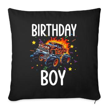 Birthday Kids Monster Truck Birthday Party - Sofa pillow with filling 45cm x 45cm - black - Front