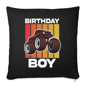 Birthday Kids Monster Truck Birthday Party - Sofa pillow with filling 45cm x 45cm - black - Front