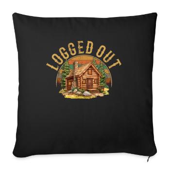 Cabin Logged Out, outdoor cabin - Sofakissen mit Füllung 45 x 45 cm - Schwarz - Vorne
