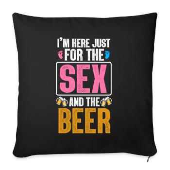 I'm just here for the beer - Sofa pillow with filling 45cm x 45cm - black - Front