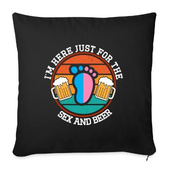 I'm just here for the beer - Sofa pillow with filling 45cm x 45cm - black - Front
