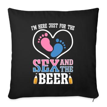 I'm just here for the beer - Sofa pillow with filling 45cm x 45cm - black - Front