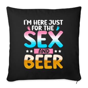 I'm just here for the beer - Sofa pillow with filling 45cm x 45cm - black - Front